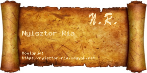 Nyisztor Ria névjegykártya